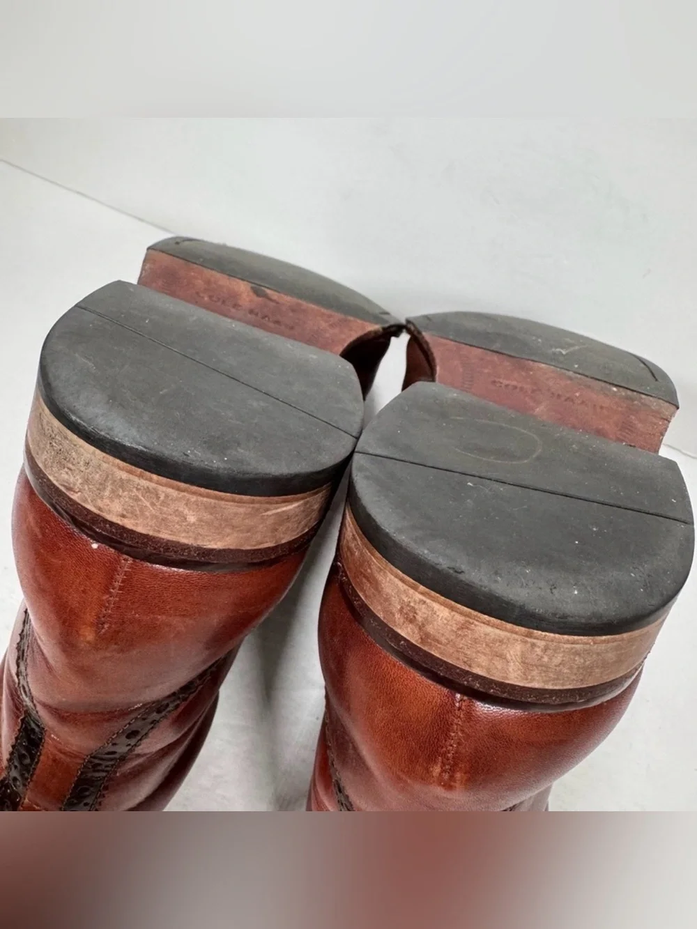 Cole Haan Brown Leather Williams Wingtip Lace Up Chukka Boots Men Size 10W